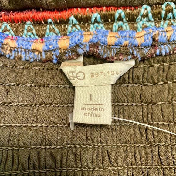 Cato Crochet Top Maxi Dress 👗 Sz L Brown Green & Pink NWOT - Picture 7 of 8